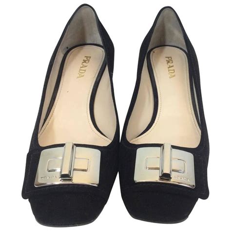 prada suede loafer style pumps|prada high heeled loafers.